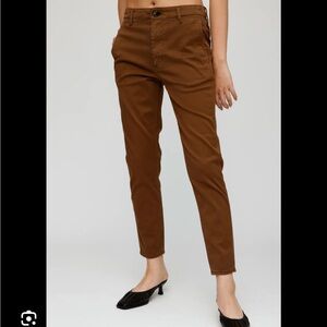 Women's Slim Chino Pants in Brown